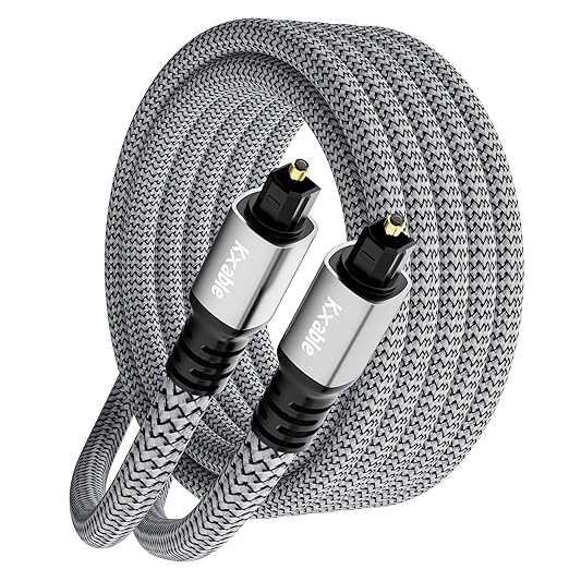 Optical Audio Cable 20 FT, Digital Audio Cable, Toslink Fiber Optic Cord by Kxable
