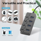 90 Degree USB Hub Splitter YACSEJAO USB 2.0 Data Hub - Image 7