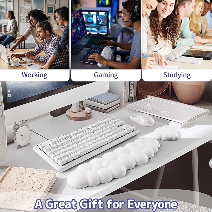 Cloud Wrist Rest Keyboard, Cloud Keyboard Wrist Pad Set - Image 6