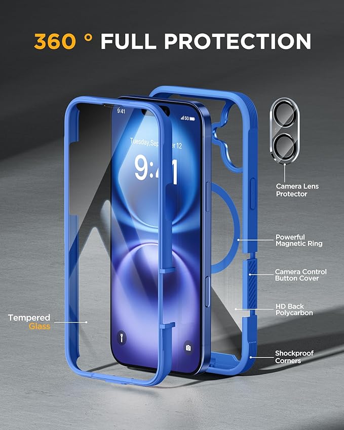 Miracase Magnetic for iPhone 16 Plus Case Full-Body Phone - Image 2