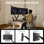 HUANUO Dual Monitor Stand for 13″–40″, Premium Dual Monitor Mount - Image 4