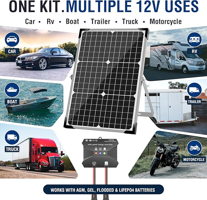 Voltset 30W Solar Battery Charger - 12V Solar Panel Kit - IP67 Waterproof Solar - Image 8