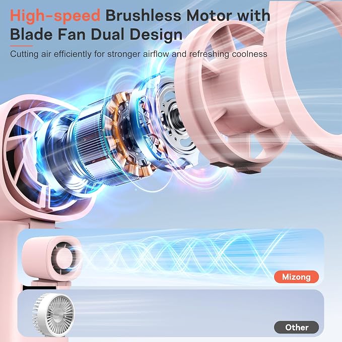 Personal Handheld Fan, Portable 3-in-1 High-Speed Turbo Fan - Image 3