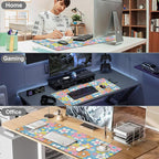 Colorful Retro Flowers Desk Mat, Large Cute Floral Gaming Keyboard Mouse Pad - Image 7
