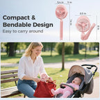 2025 Upgarded 4000mAh Misting Baby Stroller Fan, Rechargeable Battery Operated - Image 6