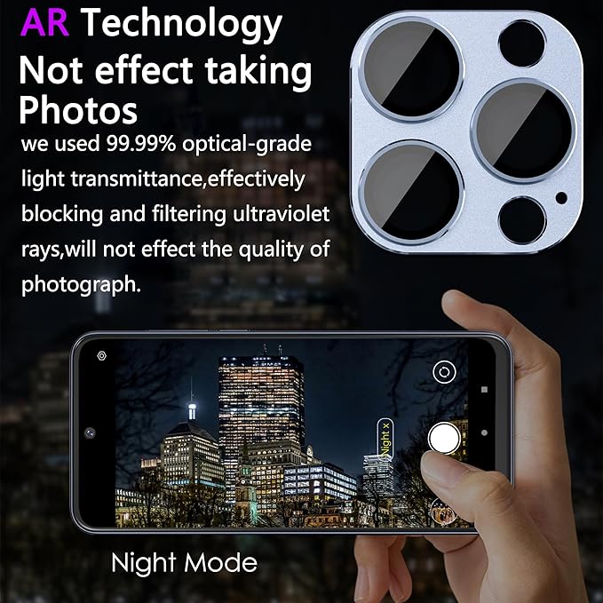 2 Pack Camera Lens Protector for iPhone 13 Pro/iPhone 13 Pro Max, AR Tempered - Image 3