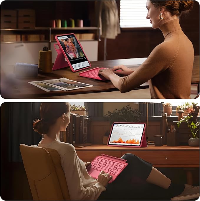 HOU Rotatable Keyboard Case for iPad Air 11, Magnetic Detachable Case - Image 7