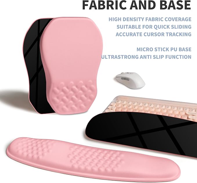 2-in-1 Ergonomic Set, Wave Keyboard Wrist Rest and Massage Slope Mouse Pad - Image 6