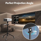 Projector Tripod Stand with Wheels, Portable Laptop Floor Support with Mouse - Image 5