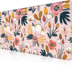 Mouse Pad, Large Colorful Flowers and Berries Desk Mat, Extended Non-Slip by NIYLYNSYN