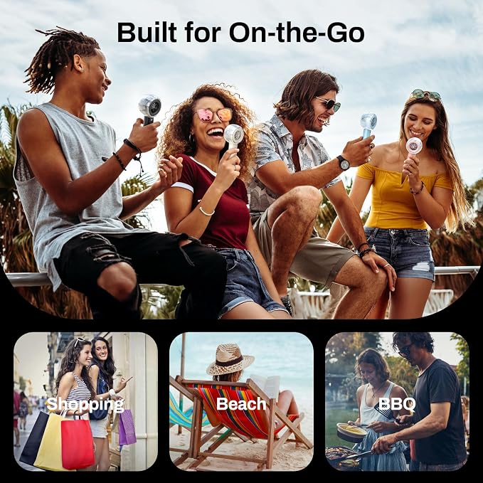 Misting Portable Handheld Fan, Powerful Turbo Motor, 6000mAh Rechargeable - Image 8