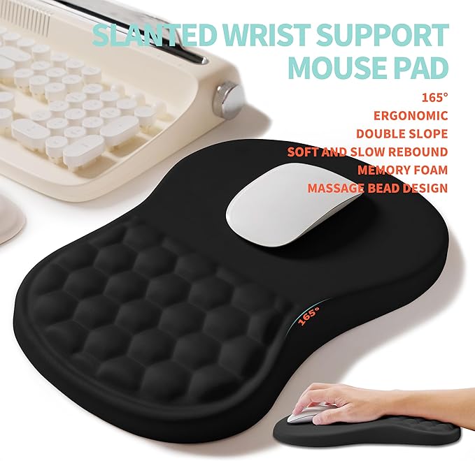 2-in-1 Ergonomic Set, Wave Rise Keyboard Wrist Rest and Massage Bulge Slope - Image 3