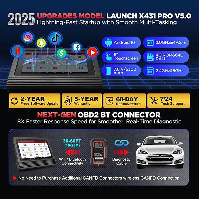 LAUNCH X431 Pro V5.0 2025 New Generation Automotive Diagnostic Scanner Tool - Image 6