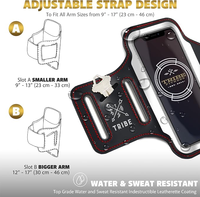 TRIBE Running Phone Holder Armband. iPhone & Galaxy Cell Phone Sports Arm Bands - Image 5