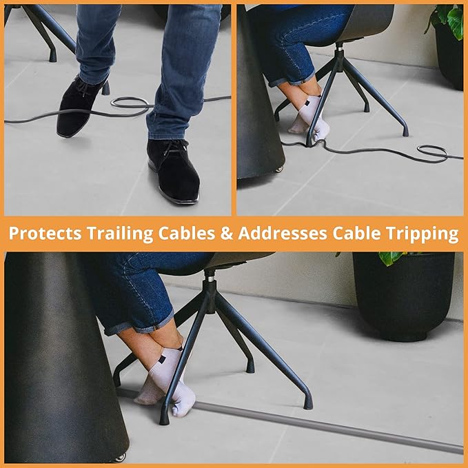 5ft Cord Cover Floor for Extension Cords, Self-Adhesive Floor Cable Cover to - Image 3
