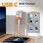 USB Multi Plug Outlet Splitter, TESSAN Surge Protector 4 Outlet Extender - Image 2