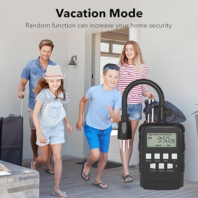 BN-LINK 7 Day Outdoor Heavy Duty Digital Programmable Timer, Outdoor Timer - Image 6