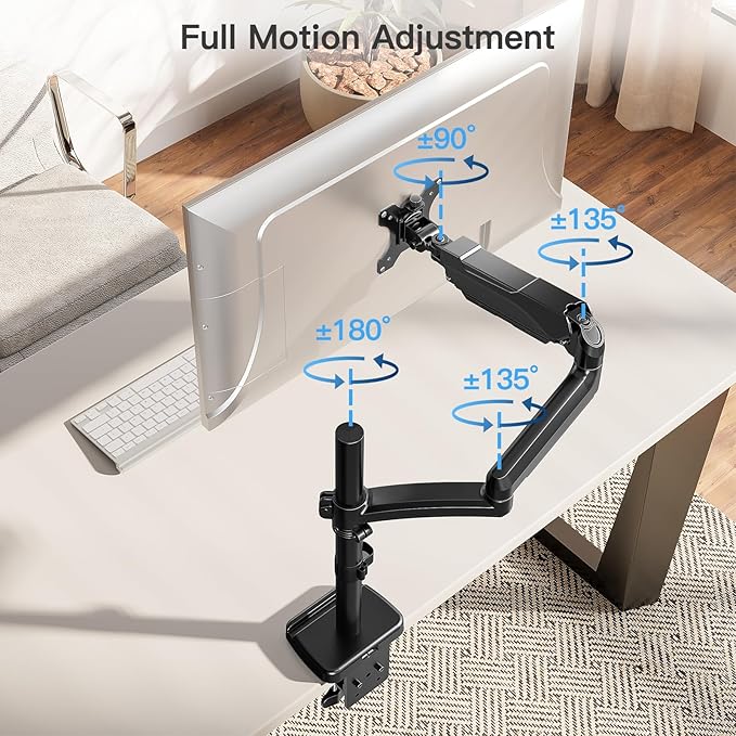 MOUNTUP 27 inch Extra Long Monitor Arm, Single Desk Mount - Image 7