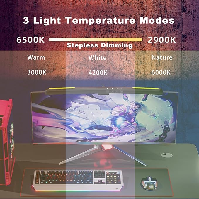 Curved Monitor Light Bar for 24-27 Inch Curved Screens Light Bar - Image 3
