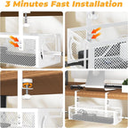 Under Desk Cable Management Tray, 15.7'' No Drill Steel Desk Cable Organizers - Image 6
