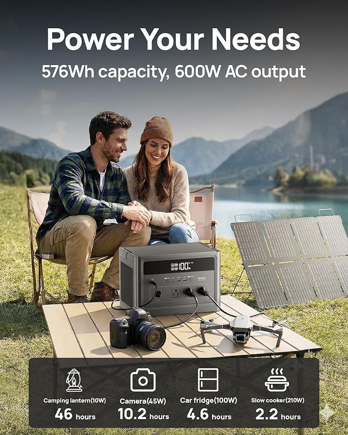 DaranEner 576Wh Solar Generator 600W, Portable Power Station - Image 9