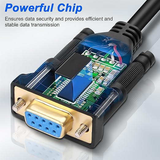XMSJSIY USB to RS232 DB9 Serial Adapter Cable USB A Male to D-SUB 9-Pin Female - Image 4
