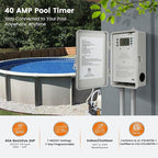 SURAIELEC Pool Timer, 7-Day Digital Pump Timer Switch, 40 AMP Heavy Duty - Image 2