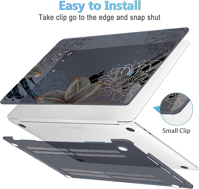 Mektron for MacBook Air 13 Case A1466/A1369, Snap-on Plastic Hard Shell Cover - Image 3