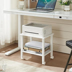 2 Tier Printer Stand with Storage, Under Desk Shelf Printer Table, Rolling - Image 4