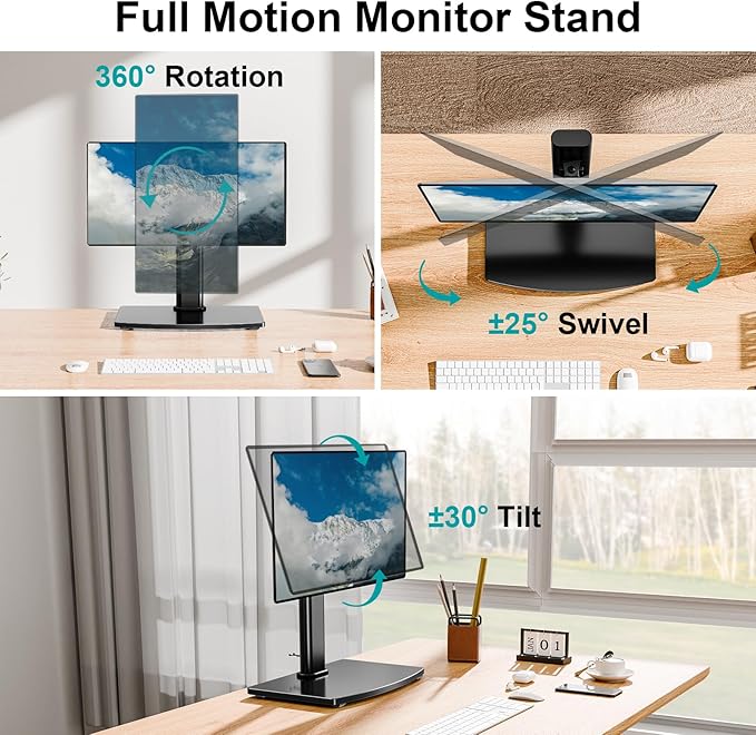 MOUNT PRO Single Monitor Stand Fits Max 32 inch Screen, Free-Standing Computer - Image 4