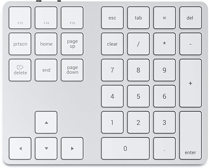 Satechi Bluetooth Extended Numeric Keypad, Slim Rechargeable 34-Key Numberpad by Satechi