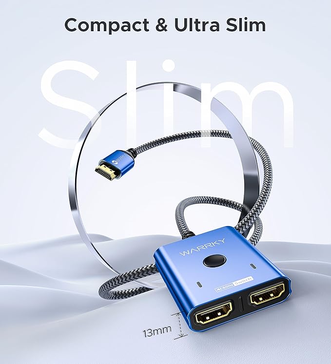 4K@60Hz HDMI Splitter Switch 2 in 1 Out, WARRKY Bidirectional 2x1 Switcher UHD - Image 7