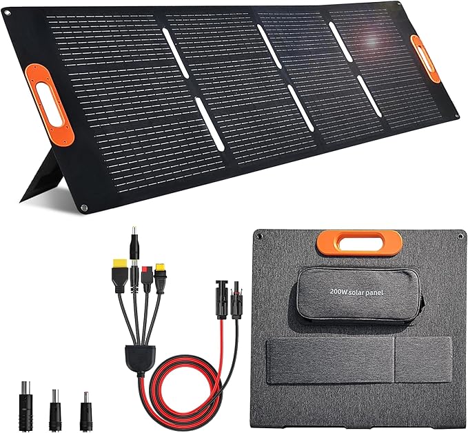 200W Portable Solar Panel for Power Station Generator, 200 Watt Foldable Solar by Unknown