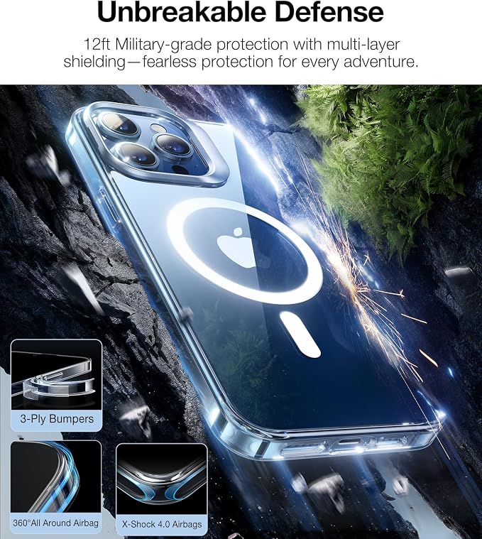 TORRAS Magnetic Kickstand for iPhone 15 Pro Case, Dual Camera Protection - Image 3