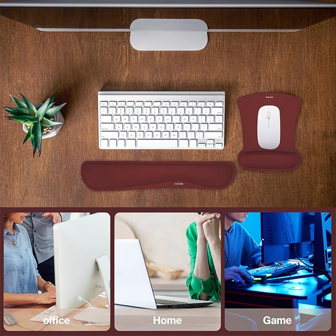 MOSISO Wrist Rest Support for Mouse Pad & Keyboard Set, Ergonomic Mousepad - Image 6
