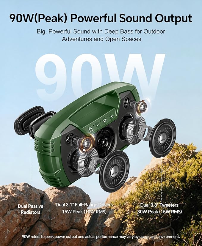 IPX7 Waterproof Outdoor Bluetooth Speaker, 32H Playtime, Floating Design - Image 2