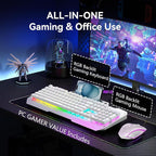 AULA Gaming Keyboard, T102 104 Keys Keyboard and Mouse Combo, USB Wired - Image 6