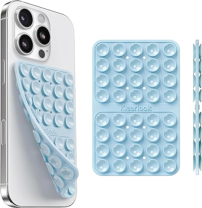 Silicone Suction Cup Phone Case Mount Double Sided, Silicon Sticky Phone Grip by KlearlookMaximizedClarity