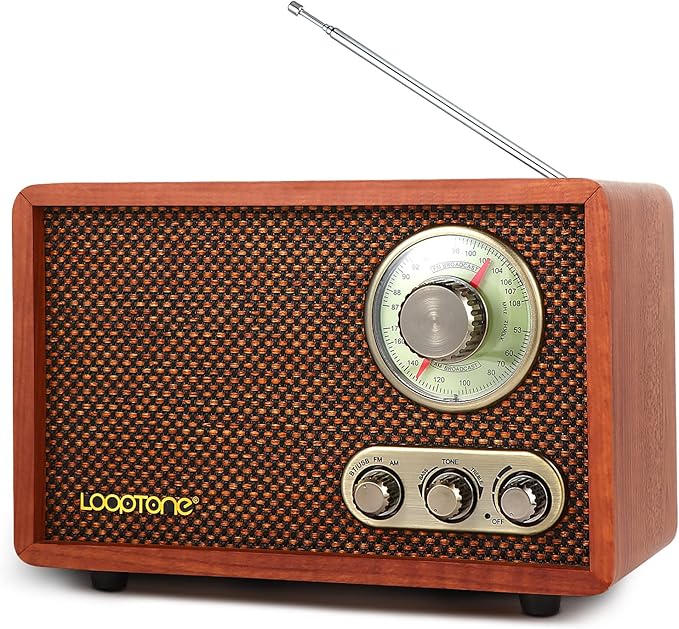 LoopTone USB SD Multifunction AM FM Vintage Radio by LoopTone
