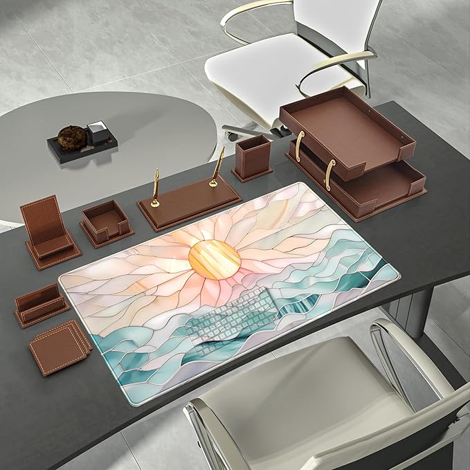 Desk Mat Gaming Desk Pad Large Mouse and Keyboard Pad, Abstract Serene Ocean - Image 3