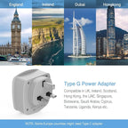 UK Ireland Travel Plug Adapter, TESSAN Type G Power Adaptor - Image 2