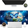 Desk Mat, Earth Surrounded by Flowers Desk Pad, 31.5"x15.7", Extended Big by KOAIWPAE