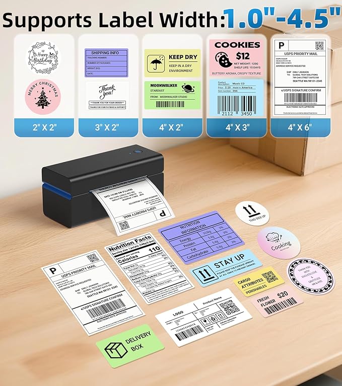 ORGSTA Bluetooth Thermal Shipping Label Printer T001-Plus Wireless 4x6 Shipping - Image 4
