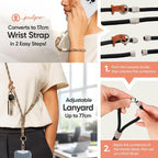 Pulpo 2-in-1 Cell Phone Wrist Strap and Lanyard Green & Orange - Image 3
