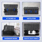 Cable Management Box, Handmade Rattan Cable Organizer, 2 Open Slots Cords Hider - Image 5