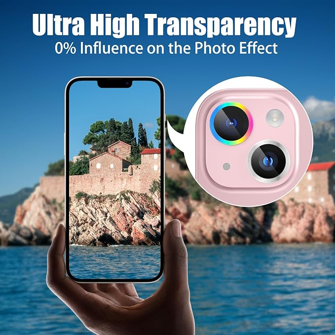 AGVEE 3+3 6 Pack for iPhone 15 6.1" / 15 Plus 6.7" Camera Lens Cover Protector - Image 5