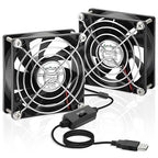 80mm x 25mm USB Fan 2 Packs 5V Small Computer Case Fan by AmRunJe-CalmDownYourDevice