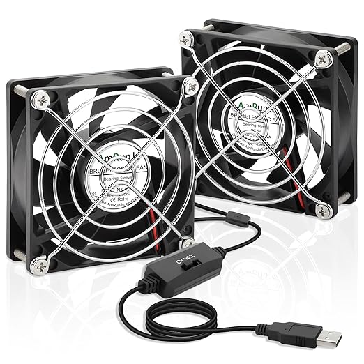 80mm x 25mm USB Fan 2 Packs 5V Small Computer Case Fan by AmRunJe-CalmDownYourDevice