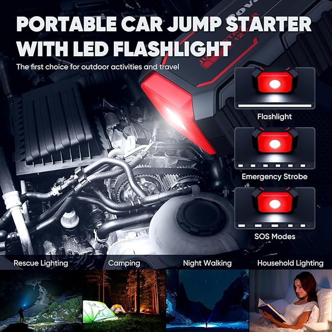 Povasee Jump Starter 5000A Car Jumper Starter, Model A30 12V Jump Box - Image 3