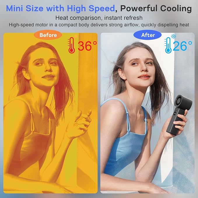 Personal Handheld Fan, Portable 3-in-1 High-Speed Turbo Fan - Image 2
